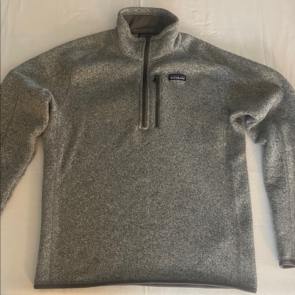 Patagonia Men's Zip-Up Sweater in Light Gray